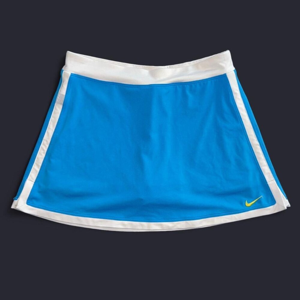 Nike Dri-Fit Blue and White Short Mini Athletic Tennis Skirt Skort Women's Large